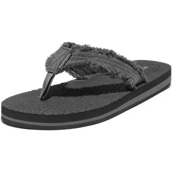 NORTIV 8 Mens Thong Flip Flops Sandals Comfortable Light Weight Beach Sandal181111BlackGrey