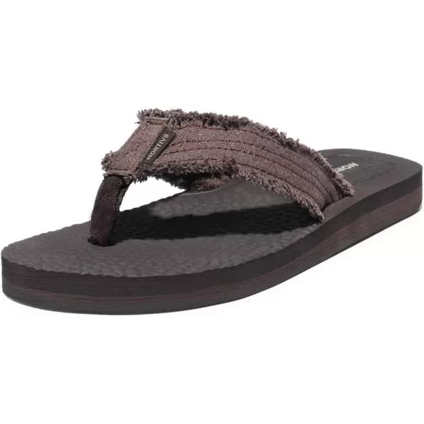 NORTIV 8 Mens Thong Flip Flops Sandals Comfortable Light Weight Beach Sandal181111Coffee