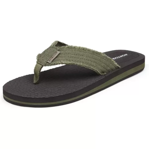 NORTIV 8 Mens Thong Flip Flops Sandals Comfortable Light Weight Beach Sandal181111Green