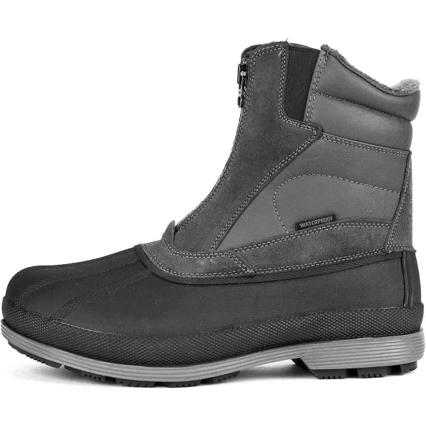 NORTIV 8 Mens Insulated Waterproof Winter Snow Boots Warm Outdoor Boots for Cold Weather170410greyBlack