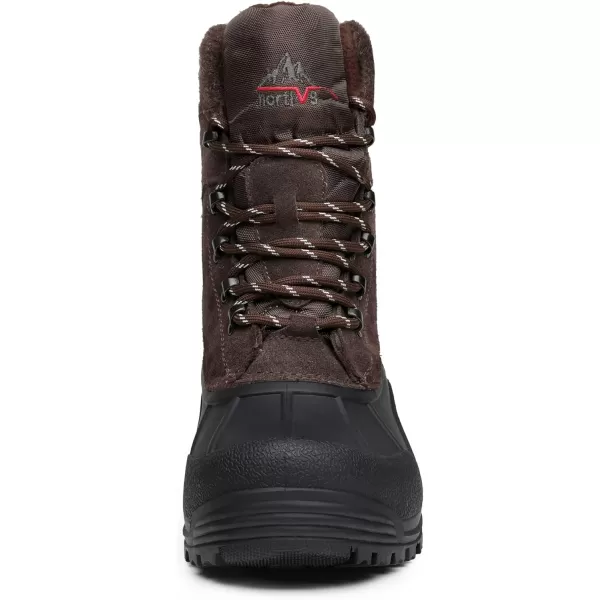 NORTIV 8 Mens Insulated Waterproof Winter Snow BootsBrown