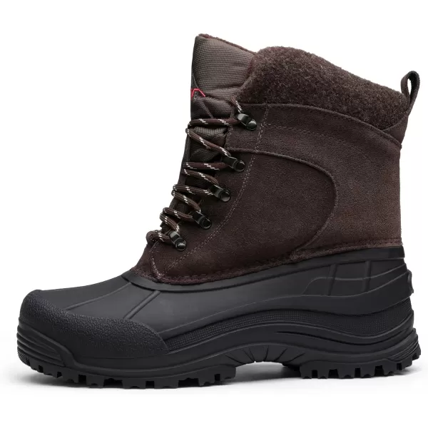 NORTIV 8 Mens Insulated Waterproof Winter Snow BootsBrown