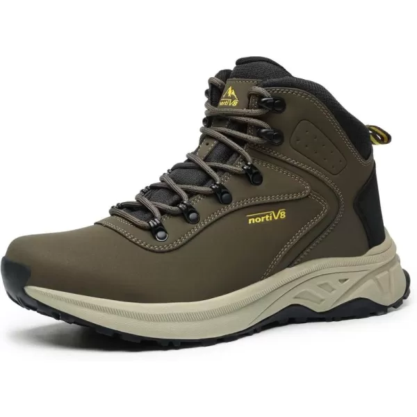 NORTIV 8 Mens Waterproof Hiking Boots Outdoor ShoesArmy Green