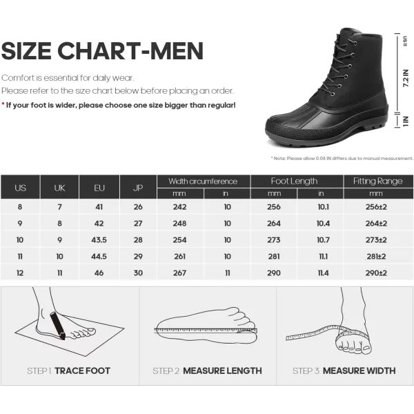 NORTIV 8 Mens Winter Snow Boots  Classic Duck Boots Waterproof Insulated Slip Resistant Work Lightweight Hiking BootBlack