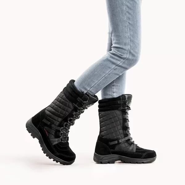 NORTIV 8 ROGUE Womens Mid Calf Lace up Insulated Winter Snow BootsBlack