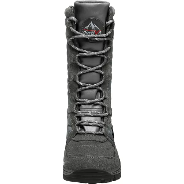 NORTIV 8 ROGUE Womens Mid Calf Lace up Insulated Winter Snow BootsGrey