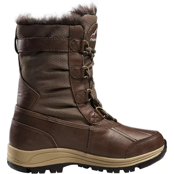 NORTIV 8 Womens Mid Calf Insulated Winter Snow BootsBrownS