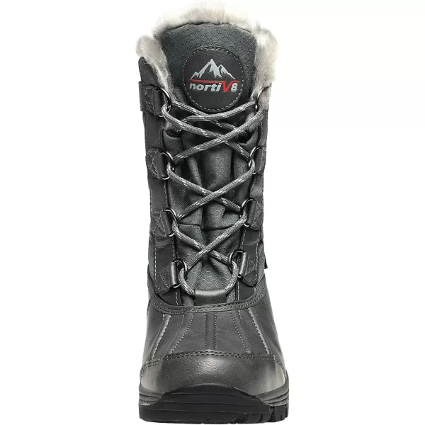 NORTIV 8 Womens Mid Calf Insulated Winter Snow BootsGreyS