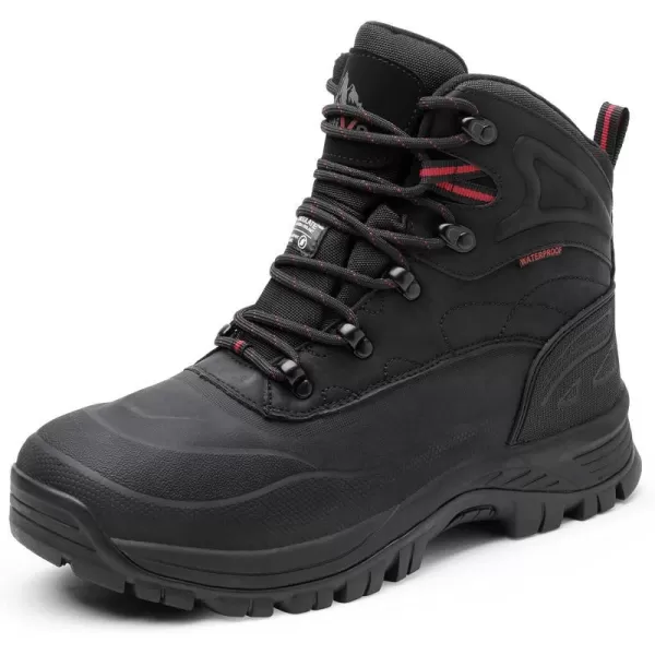 NORTIV 8 Mens Insulated Waterproof Construction Hiking Winter Snow BootsBlack