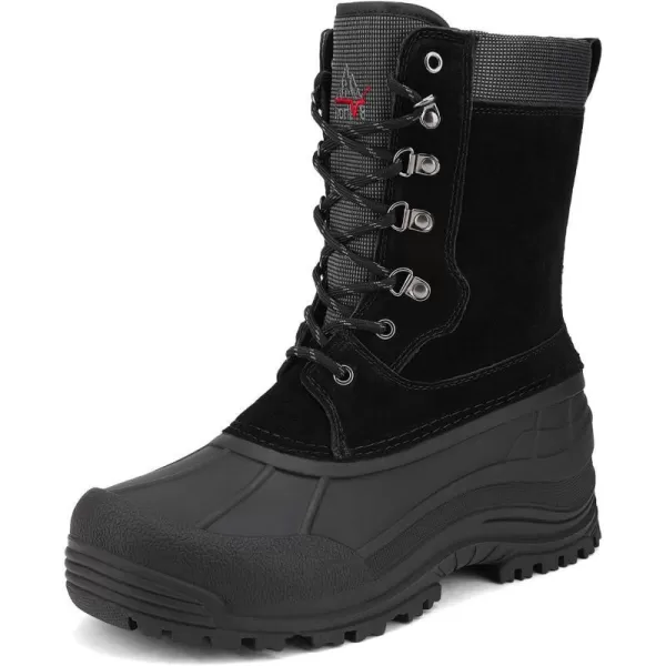 NORTIV 8 Mens Insulated Waterproof Winter Snow BootsBlack2