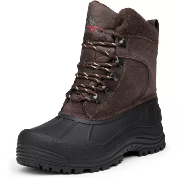 NORTIV 8 Mens Insulated Waterproof Winter Snow BootsBrown