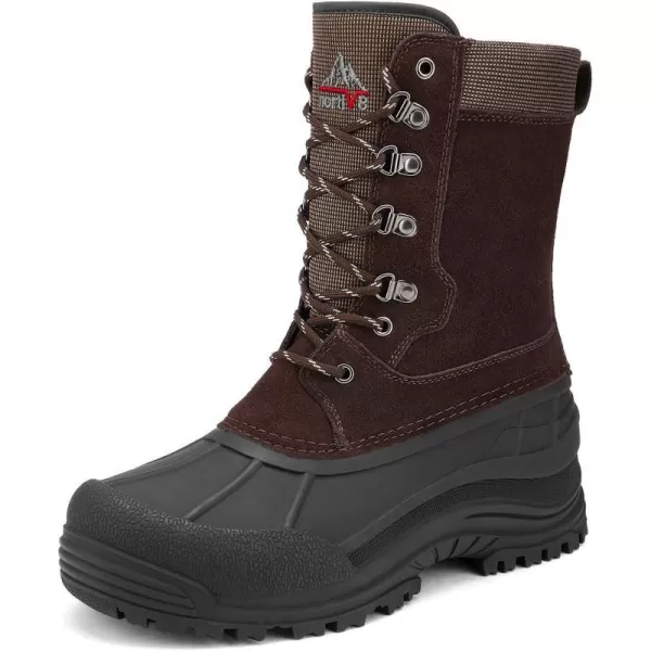 NORTIV 8 Mens Insulated Waterproof Winter Snow BootsBrown2