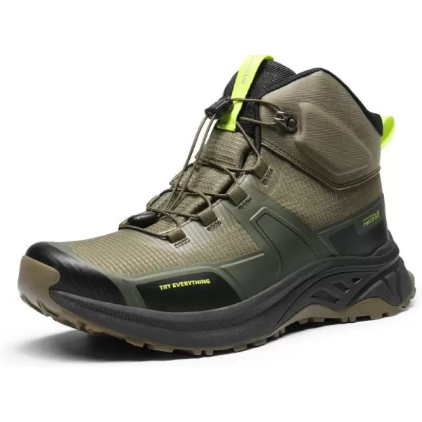 NORTIV 8 Mens Waterproof Hiking Boots Outdoor ShoesArmy Green