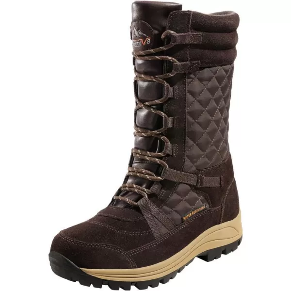 NORTIV 8 ROGUE Womens Mid Calf Lace up Insulated Winter Snow BootsDark Brown