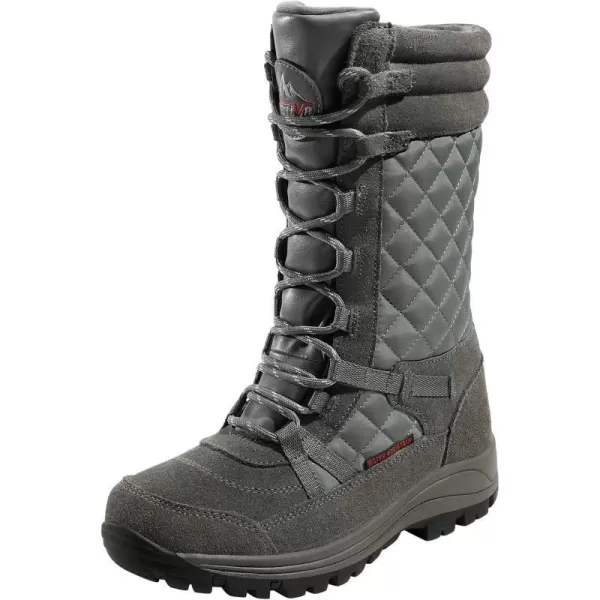 NORTIV 8 ROGUE Womens Mid Calf Lace up Insulated Winter Snow BootsGrey