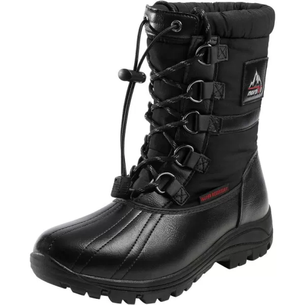 NORTIV 8 Womens Mid Calf Insulated Winter Snow BootsBlackC