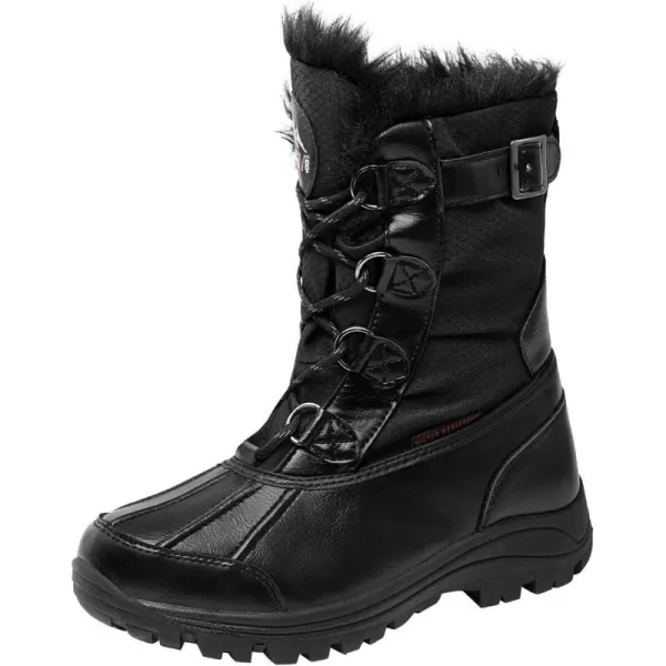 NORTIV 8 Womens Mid Calf Insulated Winter Snow BootsBlackS