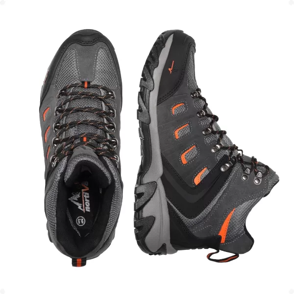 NORTIV 8 Mens Waterproof Hiking Boots Winter Hiking Boots Outdoor BootsGreyOrange