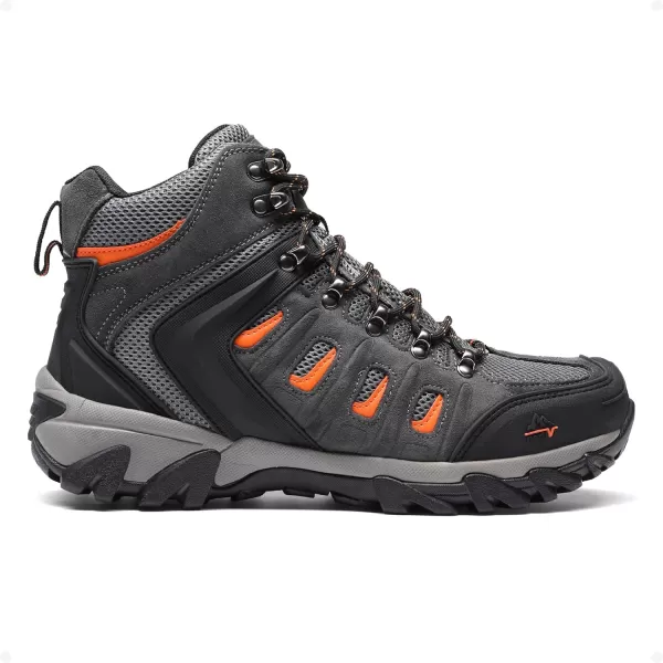 NORTIV 8 Mens Waterproof Hiking Boots Winter Hiking Boots Outdoor BootsGreyOrange