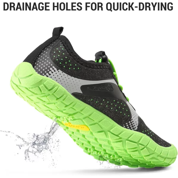 NORTIV 8 Kids Water Shoes Boys Girls Lightweight Athletic Outdoor Quick Dry Barefoot Sports ShoesToddlerLittle KidBig KidBlackNeonGreen