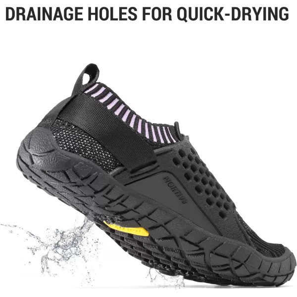 NORTIV 8 Kids Water Shoes Boys Girls Lightweight Athletic Outdoor Quick Dry Barefoot Sports ShoesToddlerLittle KidBig KidBlackPurple2