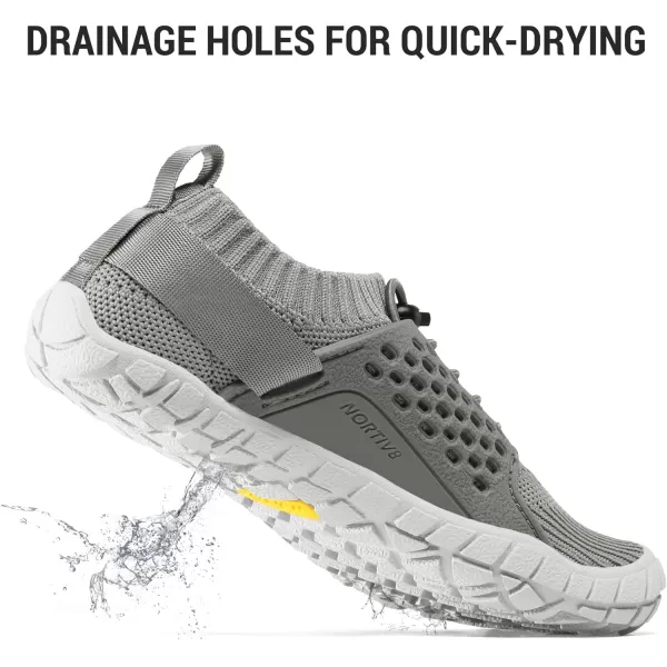 NORTIV 8 Kids Water Shoes Boys Girls Lightweight Athletic Outdoor Quick Dry Barefoot Sports ShoesToddlerLittle KidBig KidGrey2