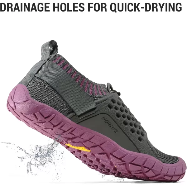 NORTIV 8 Kids Water Shoes Boys Girls Lightweight Athletic Outdoor Quick Dry Barefoot Sports ShoesToddlerLittle KidBig KidGreyPurple2