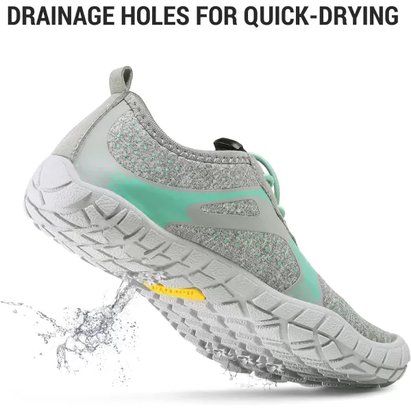 NORTIV 8 Kids Water Shoes Boys Girls Lightweight Athletic Outdoor Quick Dry Barefoot Sports ShoesToddlerLittle KidBig KidLightGreyMintGreen