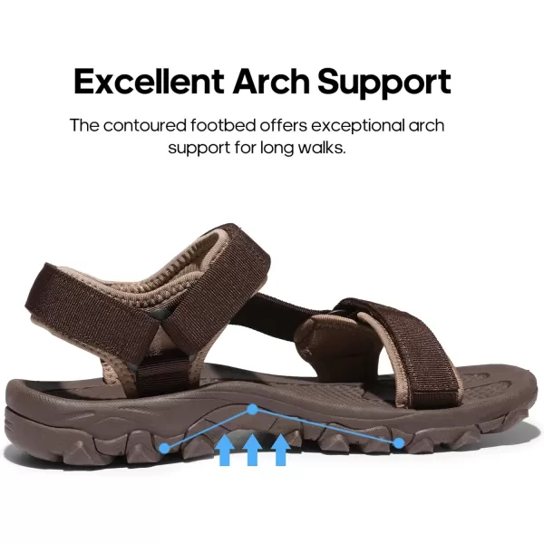 NORTIV 8 Mens Sandals Hiking Sports Lightweight Summer Water Arch Support River Open Toe Athletic Trail Outdoor Walking SandalsBrown