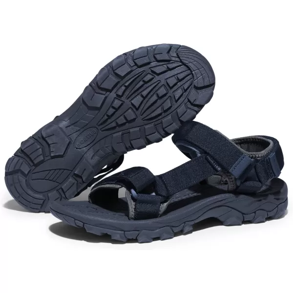 NORTIV 8 Mens Sandals Hiking Sports Lightweight Summer Water Arch Support River Open Toe Athletic Trail Outdoor Walking SandalsDarkBlueGrey