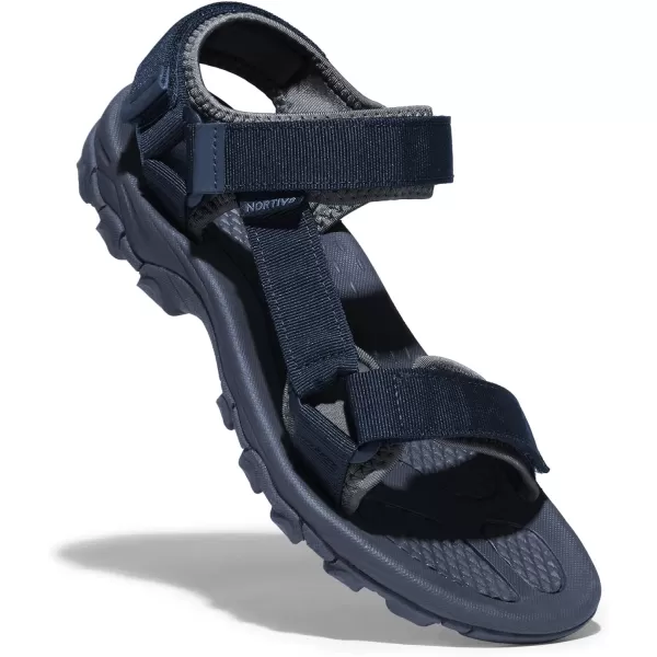 NORTIV 8 Mens Sandals Hiking Sports Lightweight Summer Water Arch Support River Open Toe Athletic Trail Outdoor Walking SandalsDarkBlueGrey