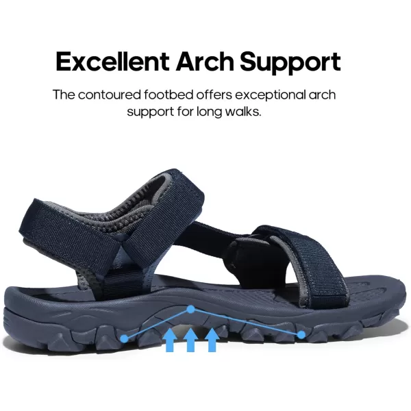 NORTIV 8 Mens Sandals Hiking Sports Lightweight Summer Water Arch Support River Open Toe Athletic Trail Outdoor Walking SandalsDarkBlueGrey