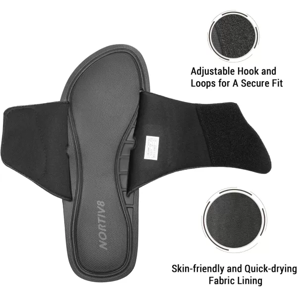 NORTIV 8 Mens Slide Sandals Comfort Lightweight Beach ShoesBlack