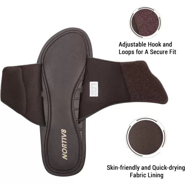 NORTIV 8 Mens Slide Sandals Comfort Lightweight Beach ShoesDark Brown