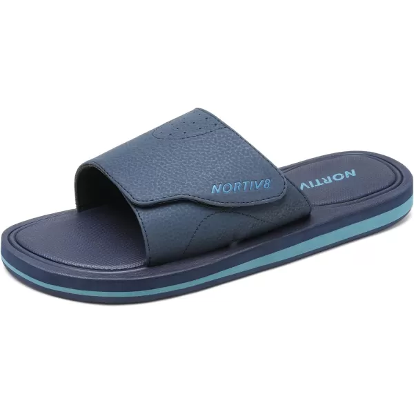 NORTIV 8 Mens Slide Sandals Comfort Lightweight Beach ShoesNavy