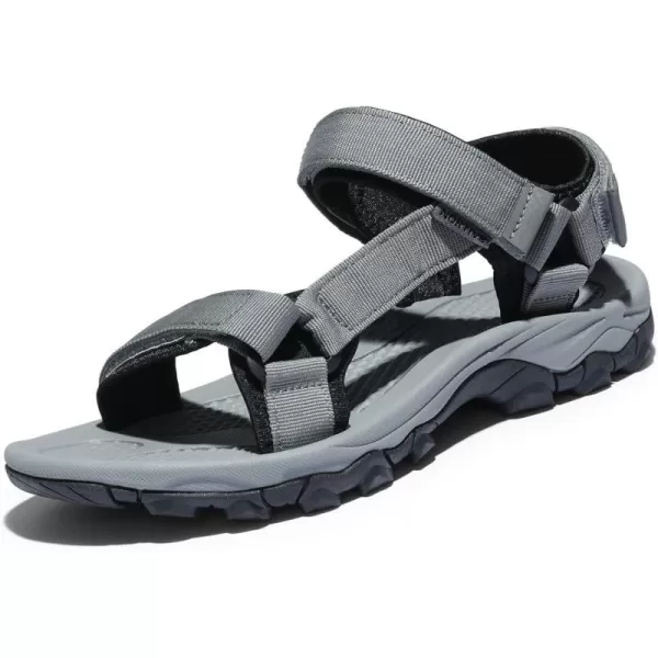 NORTIV 8 Mens Sandals Hiking Sports Lightweight Summer Water Arch Support River Open Toe Athletic Trail Outdoor Walking SandalsDarkGreyBlack