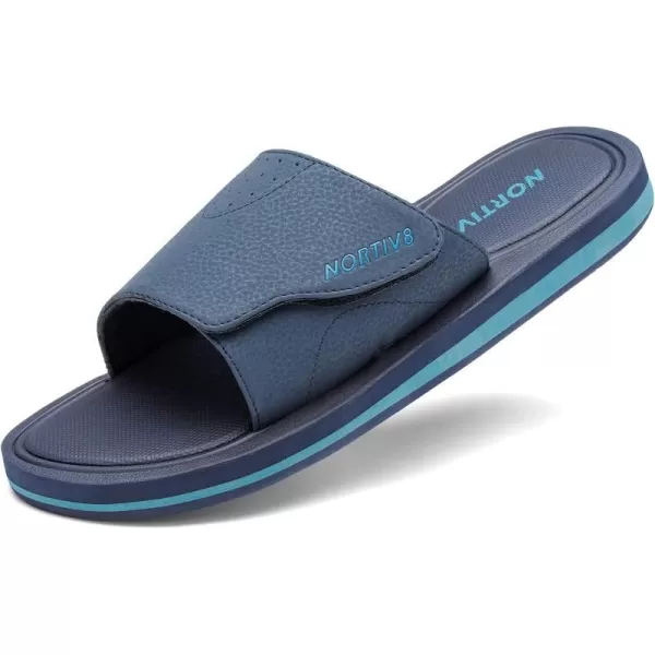 NORTIV 8 Mens Slide Sandals Comfort Lightweight Beach ShoesNavy