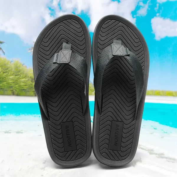 NORTIV 8 Mens Flip Flops Thong Sandals Comfortable Light Weight Beach ShoesDarkGrey