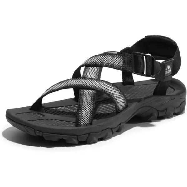 NORTIV 8 Mens Sandals Lightweight Hiking Water Beach Open Toe Athletic Sport Fisherman nonslip Sandals for OutdoorBlackGrey