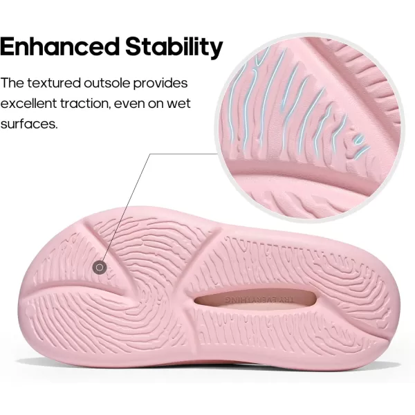 NORTIV 8 Recovery Slides for Men Women with Arch Support Sport Sandals Lightweight NonSlip Thick Cushion Reduces Stress on Feet for Indoor  OutdoorPink