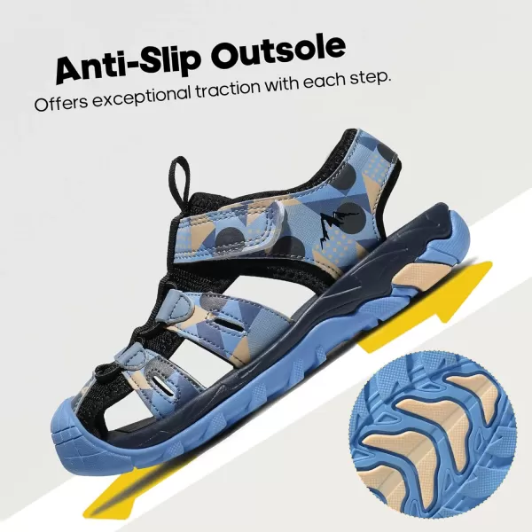 NORTIV 8 Toddler Sandals Summer Boys Girls Kids Sandals Closedtoe Water Hiking Lightweight Athletic OutdoorBlueBlackYellow