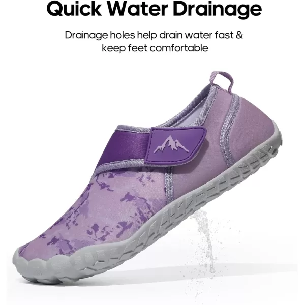 NORTIV 8 Womens Quick Dry Water Shoes Barefoot Outdoor Sports Aqua Beach Pool Swim Surf ShoesPurple