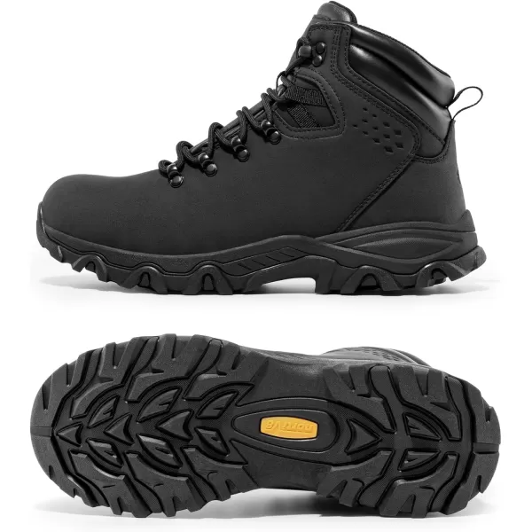 NORTIV 8 Mens Hiking Winter Snow Insulated Waterproof Outdoor BootsBlack