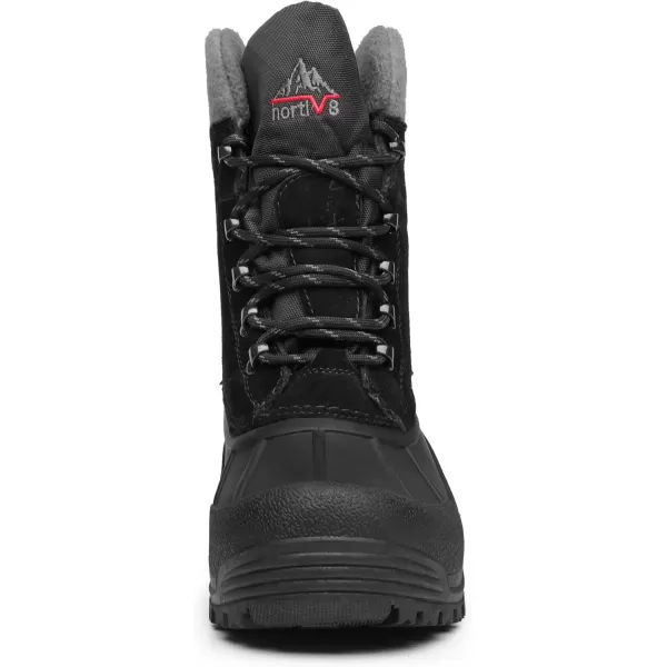 NORTIV 8 Mens Insulated Waterproof Winter Snow BootsBlack