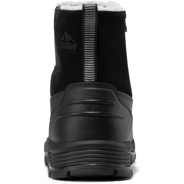 NORTIV 8 Mens Slip on Winter Waterproof Rain Boot for OutdoorBlack