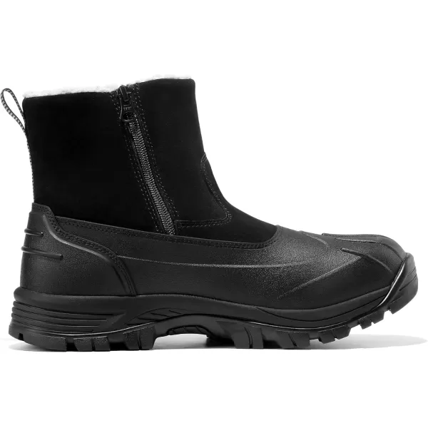 NORTIV 8 Mens Slip on Winter Waterproof Rain Boot for OutdoorBlack