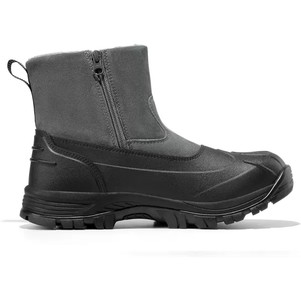 NORTIV 8 Mens Slip on Winter Waterproof Rain Boot for OutdoorGrey