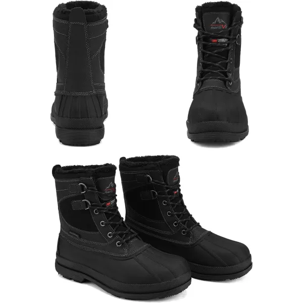 NORTIV 8 Mens Waterproof Winter Snow BootsBlack