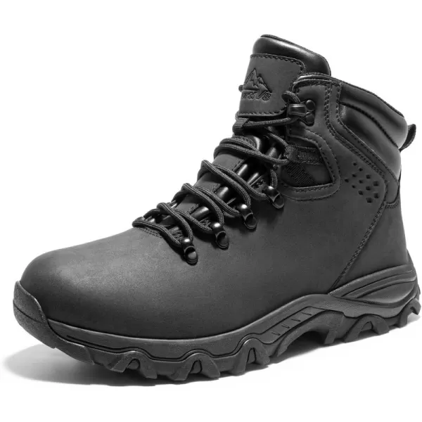 NORTIV 8 Mens Hiking Winter Snow Insulated Waterproof Outdoor BootsBlack