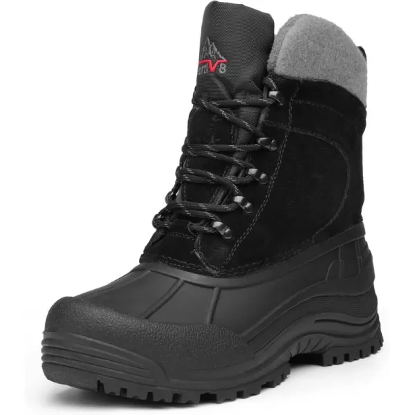 NORTIV 8 Mens Insulated Waterproof Winter Snow BootsBlack